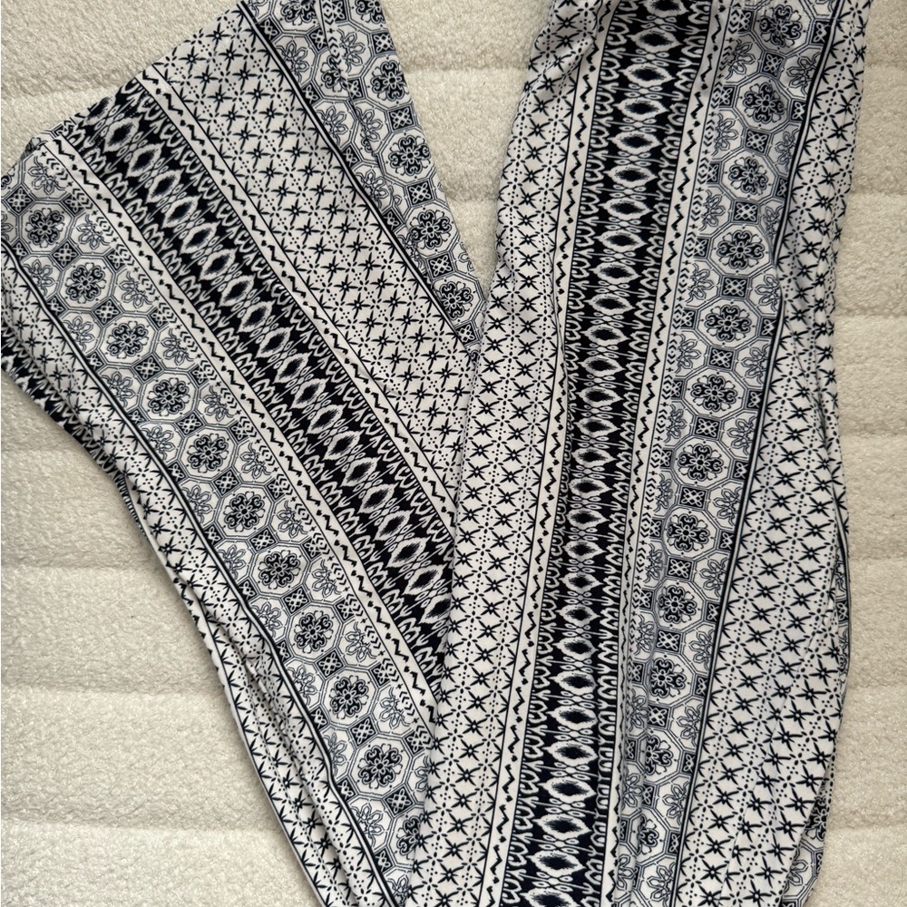 Fashion Nova Navy and White Boho Pants